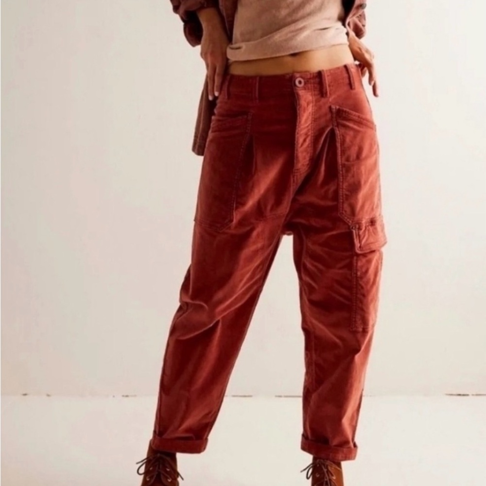 Bay to Breakers Corduroy Pants - Free People, Sz. L Rust
